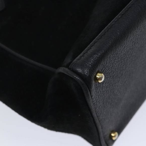 GUCCI Bamboo Hand Bag Suede 2way Black 000 122 0316 Auth 71504 - Picture 9 of 16